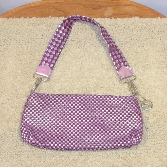 The Sak Handbag Shoulder Bag Purse Diamond Pattern Pockets Card Slots Purple - Picture 2 of 6